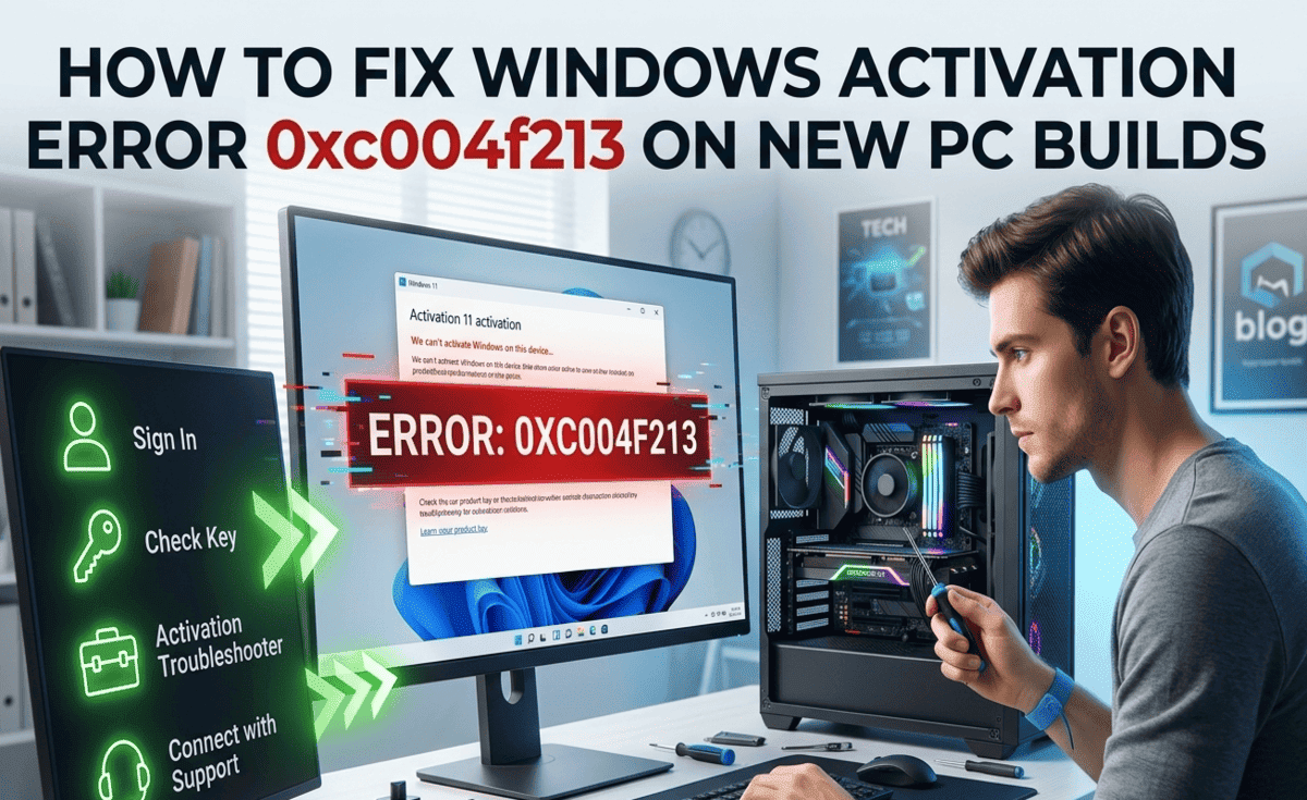 How to Fix Windows Activation Error 0xc004f213 on New PC Builds